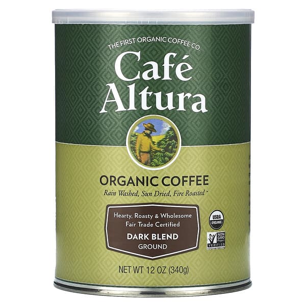كافي ألتورا‏, قهوة عضوية، مزيج غامق، مطحونة، 12 أونصة (340 جم)