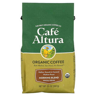 Cafe Altura, Café biologique, Mélange du matin, Grains entiers, Torréfaction moyenne, 567 g