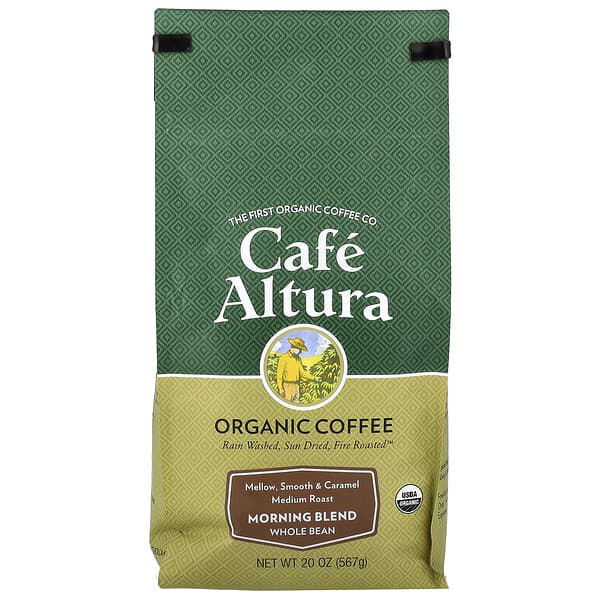 Cafe Altura, Organic Coffee, Morning Blend, Whole Bean, Medium Roast, 20 oz (567 g)