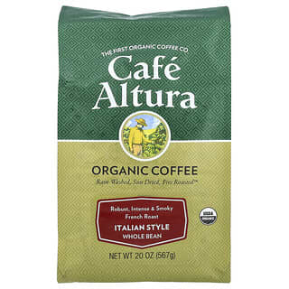 Cafe Altura, Organic Coffee, Italian Style, Whole Bean, French Roast, 20 oz (567 g)