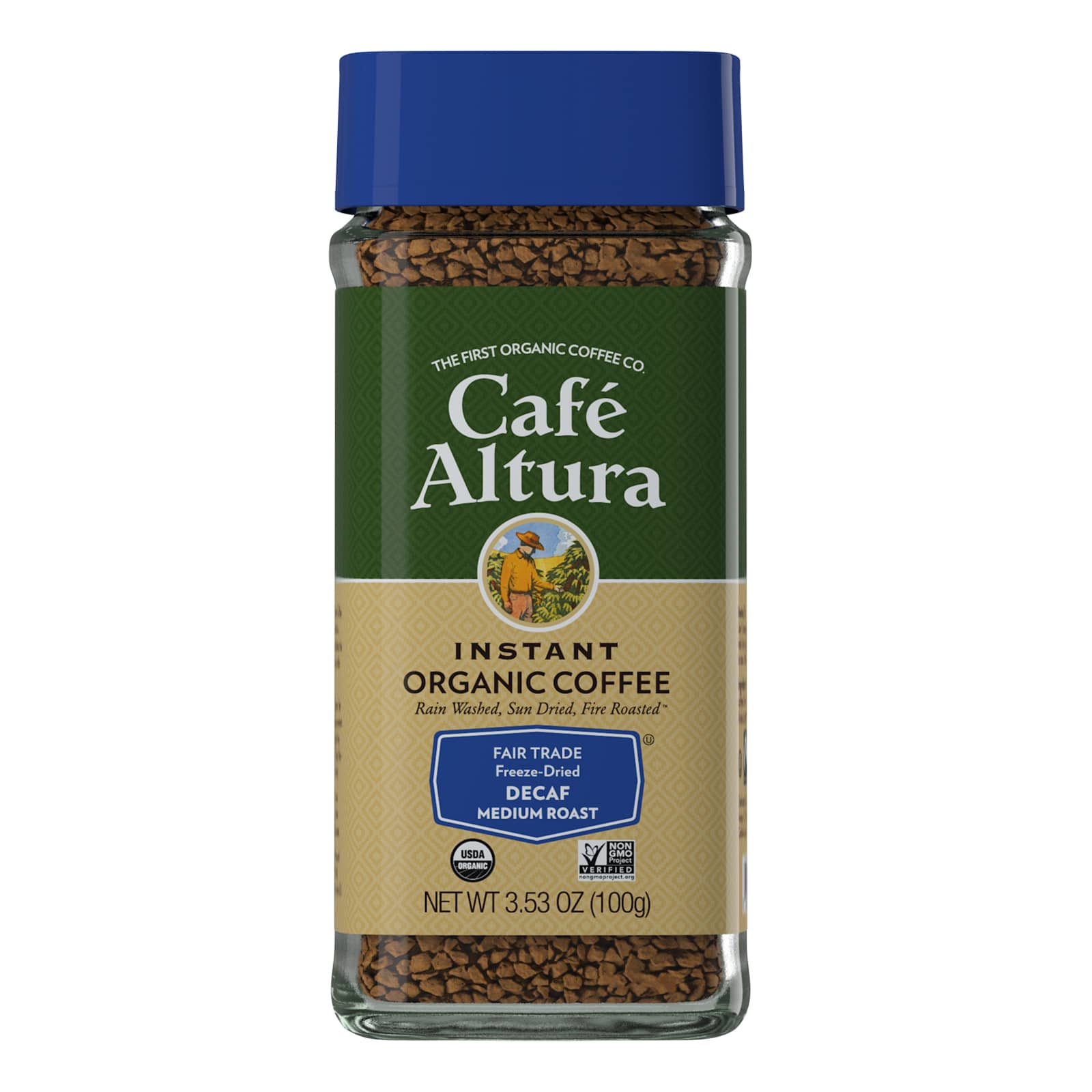 Cafe Altura, Instant Organic Coffee, Medium Roast, FreezeDried, Decaf