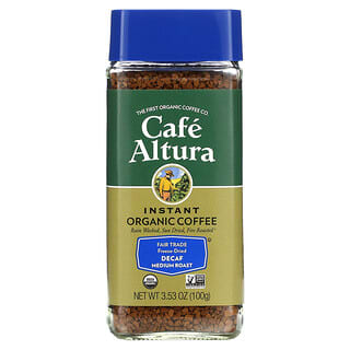 Cafe Altura, Instant Organic Coffee, Medium Roast, Freeze-Dried, Decaf, 3.53 oz (100 g)