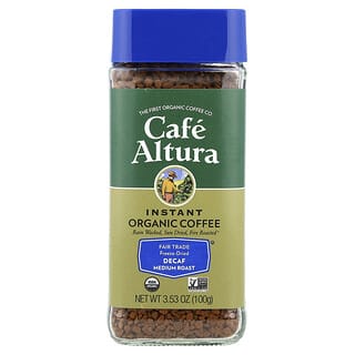 Cafe Altura, Café orgánico instantáneo, Tostado medio, liofilizado, descafeinado, 100 g (3,53 oz)