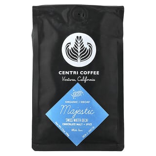 Centri Coffee, Centri Καφές, Οργανικό Majestic, Βύνη σοκολάτας + μπαχαρικό, Ολόκληρος κόκκος, Decaf, 12 oz (340 g)
