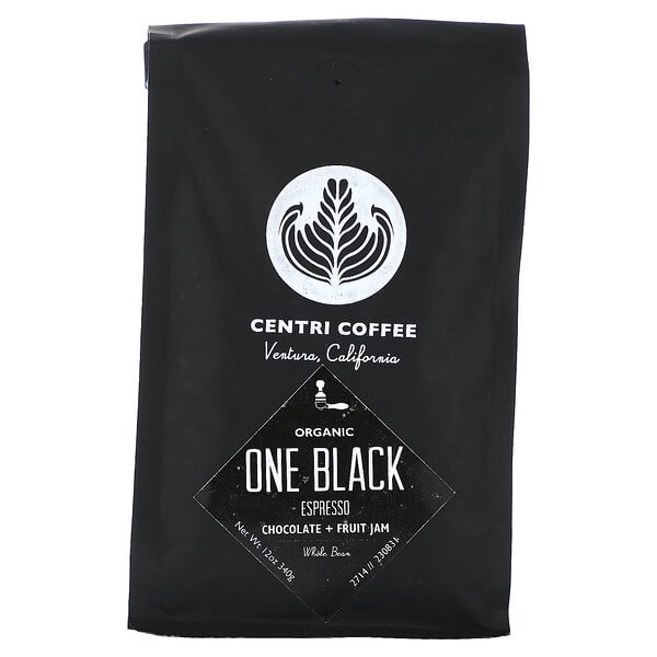 Cafe Altura, Centri Coffee, Organic One Black, Chocolate + Fruit Jam, Whole Bean, Espresso, 12 oz (340 g)