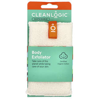 CleanLogic, Sustainable, Body Exfoliator, White, 1 Count