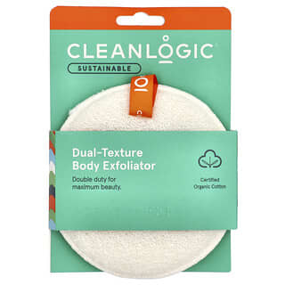 CleanLogic, Sustainable, Dual-Texture Body Exfoliator, Körperpeeling mit doppelter Textur, 1 Stück