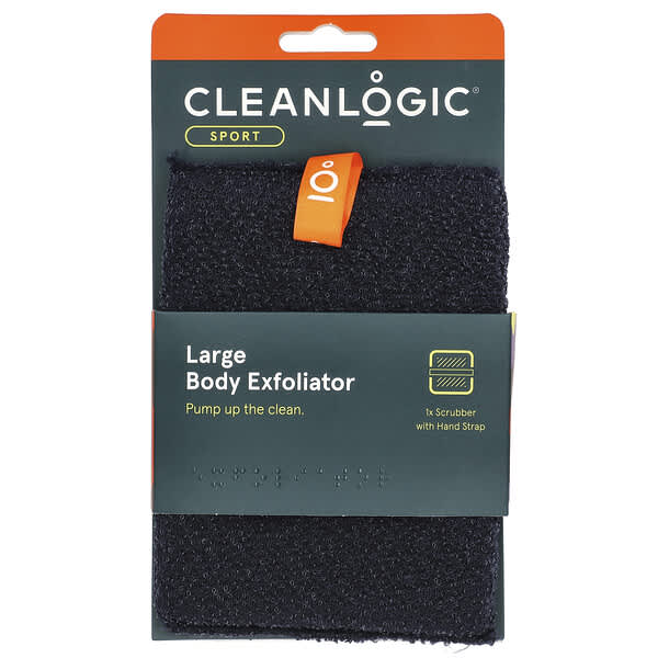 Cleanlogic, Sport, 전신 각질 제거제, 라지, 블랙, 1개