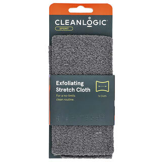 CleanLogic, Sport, Linge extensible exfoliant, Gris, 1 lingette