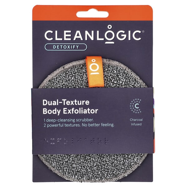 Cleanlogic, Detoxify, Dual-Texture Body Exfoliator, 1 Count