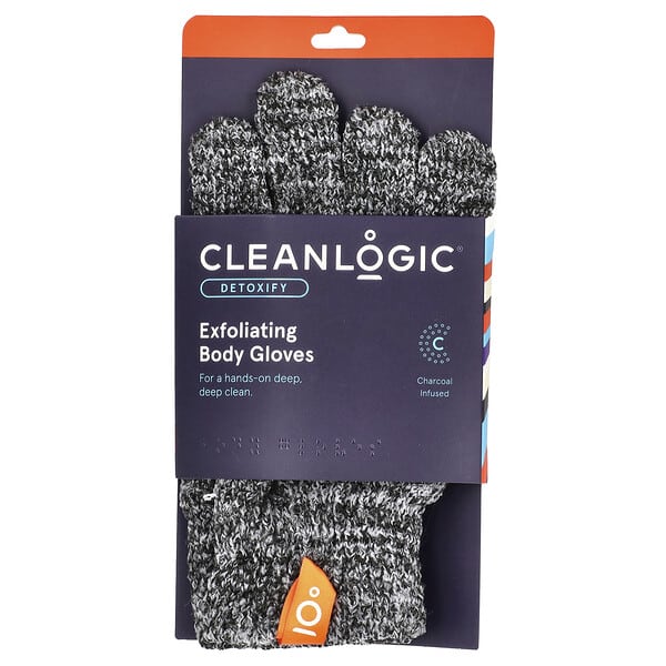 Cleanlogic, Detoxify、エクスフォリエーティング ボディ グローブ、1組