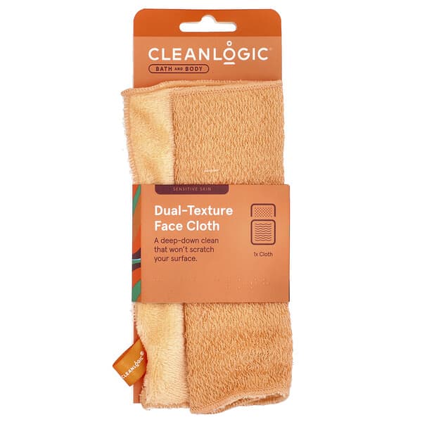 Cleanlogic, 목욕 앤 바디, 듀얼 텍스처 페이스 티슈, 1개