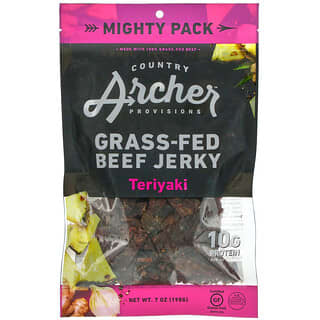 Country Archer Jerky, Cecina de res alimentada con pastura, Teriyaki, 198 g (7 oz)
