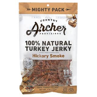 Country Archer Jerky, 100% натуральное вяленое мясо индейки, дым из гикори, 198 г (7 унций)