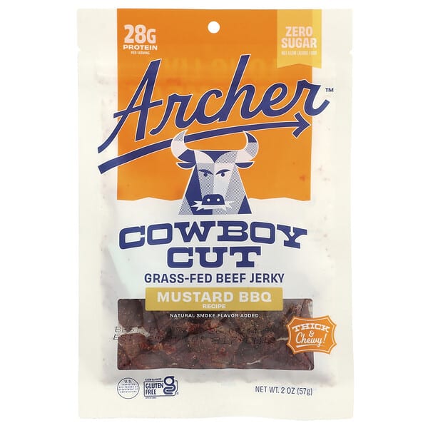 Country Archer Jerky, 草飼牛肉乾，芥末烤肉味，2 盎司（56 克）