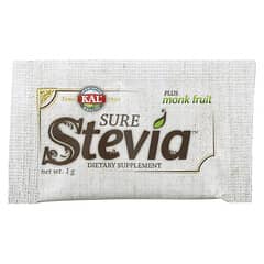 KAL‏, Sure Stevia‏, בתוספת פרי הנזירים, 100 שקיקים, 100 גרם (3.5 אונקיות)
