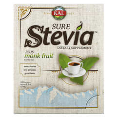KAL, Sure Stevia, Plus Monk Fruit, 100 Packets, 3.5 oz (100 g)