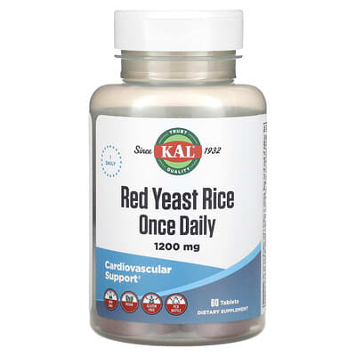 KAL, Red Yeast Rice, 1200 mg, 60 Tablets