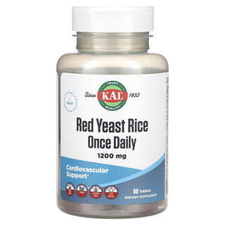 KAL, Levure de riz rouge, 1200 mg, 60 comprimés