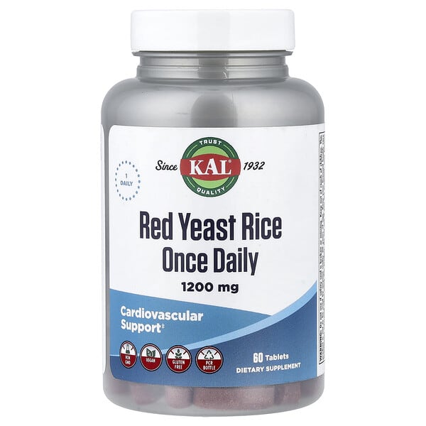 KAL, Red Yeast Rice, 1,200 mg, 60 Tablets — product photo 1