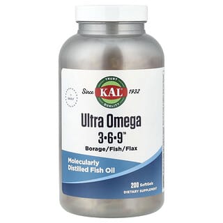 KAL, Ultra Omega 3-6-9™, 200 Softgels