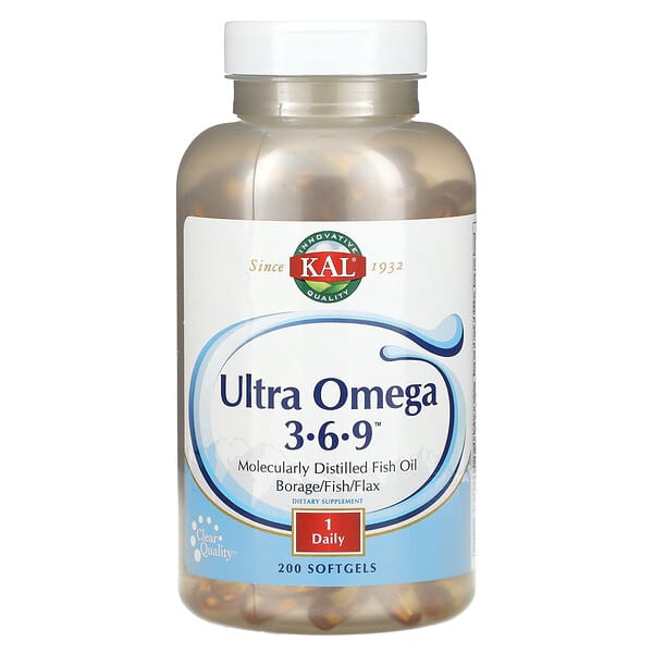 KAL, Ultra Omega 3-6-9，200 粒軟膠囊
