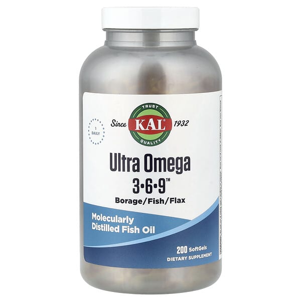 KAL, Ultra Omega 3-6-9™, 200 Softgels — product photo 1
