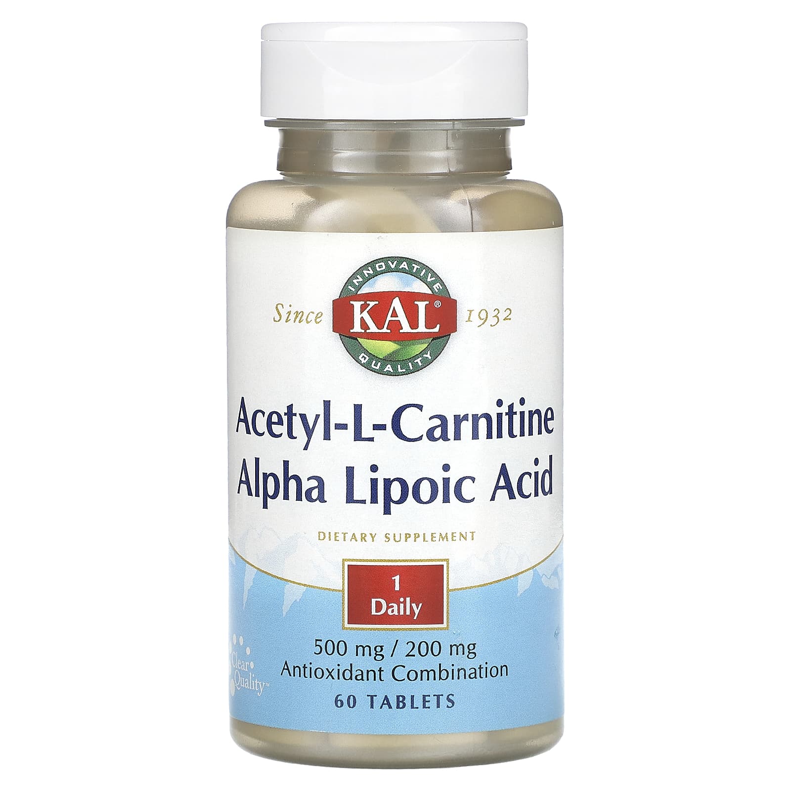 Kal Acetyl L Carnitine And Alpha Lipoic Acid 60 Tablets