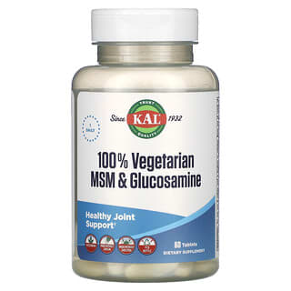 KAL, 100% вегетарианский МСМ и глюкозамин, 60 таблеток