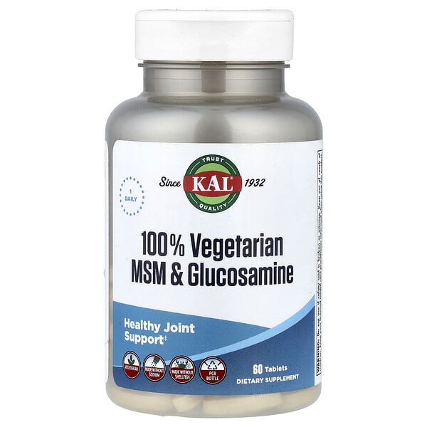 100% Vegetarian MSM & Glucosamine, 60 Tablets