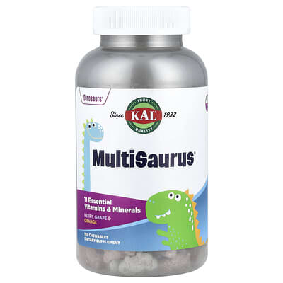 KAL, MultiSaurus®, Berry, Grape & Orange, 180 Chewables