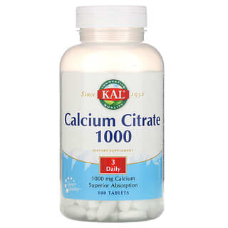 KAL, Citrate de calcium 1000, 333 mg, 180 comprimés
