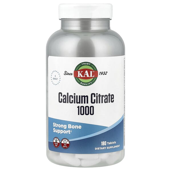 KAL Calcium Citrate 1000, 180 Tablets (333 mg per Tablet)