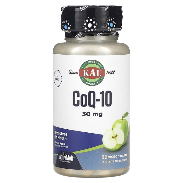 KAL CoQ10, Green Apple, 30 mg, 90 Micro Tablets