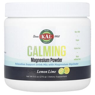 KAL, Poudre de magnésium apaisante, Citron vert, 270 g