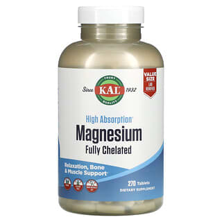KAL, High Absorption Magnesium, Fully Chelated, 270 Tablets