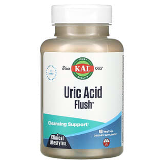 KAL, Uric Acid Flush，60粒植物膠囊