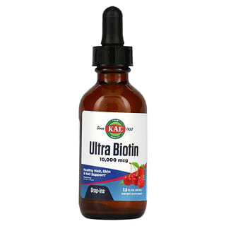 KAL, Ultra Biotine, Arôme naturel de fruits rouges, 10 000 µg, 59 ml