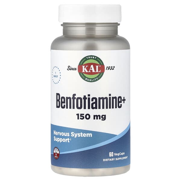 KAL, Benfotiamină+, 150 mg, 60 capsule vegetale