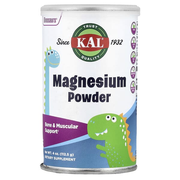 KAL, Dinosaurs®, Magnesium Powder, Unflavored, 4 oz (112.5 g) — product photo 1