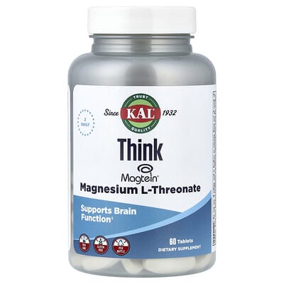 KAL, Think L-Magnesium Threonate, 2,000 mg, 60 Tablets