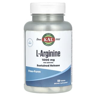 KAL, L-Arginine, 1,000 mg, 120 Tablets (500 mg per Tablet)