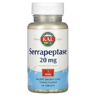 KAL, Serrapeptase, 20 mg, 90 Comprimidos