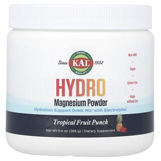 KAL, Hidromagnesio en polvo, Ponche de frutas tropicales, 268 g (9,4 oz)