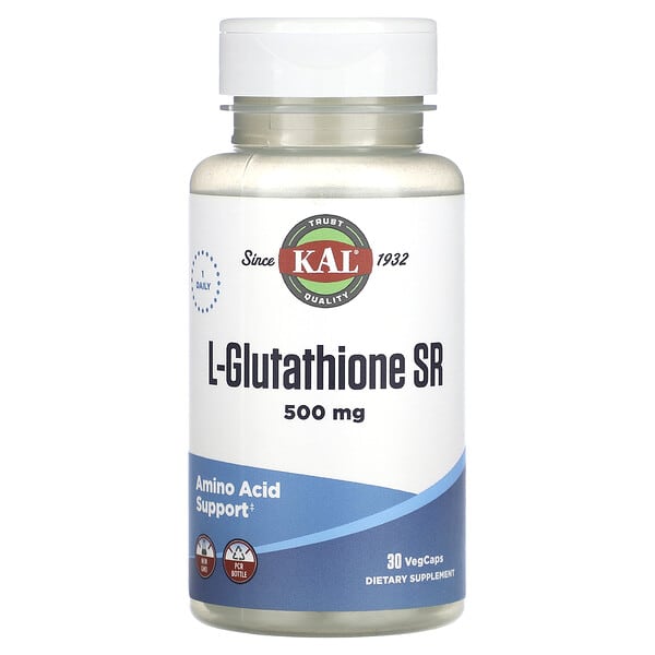 KAL L-Glutathione SR, 500 mg, 30 VegCaps