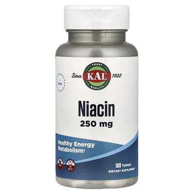 KAL, Niacin, 250 mg, 100 Tablets
