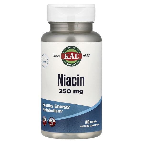 KAL Niacin, 250 mg, 100 Tablets