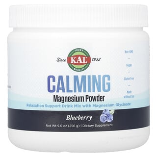 KAL, Magnesio calmante en polvo, Arándano azul, 256 g (9 oz)