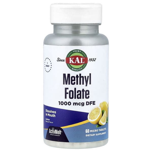 Methyl Folate, Lemon, 1,000 mcg DFE, 60 Micro Tablets