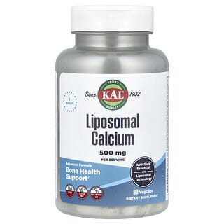 KAL, Cálcio Lipossomal, 500 mg, 90 VegCaps (166,6 mg por Cápsula)